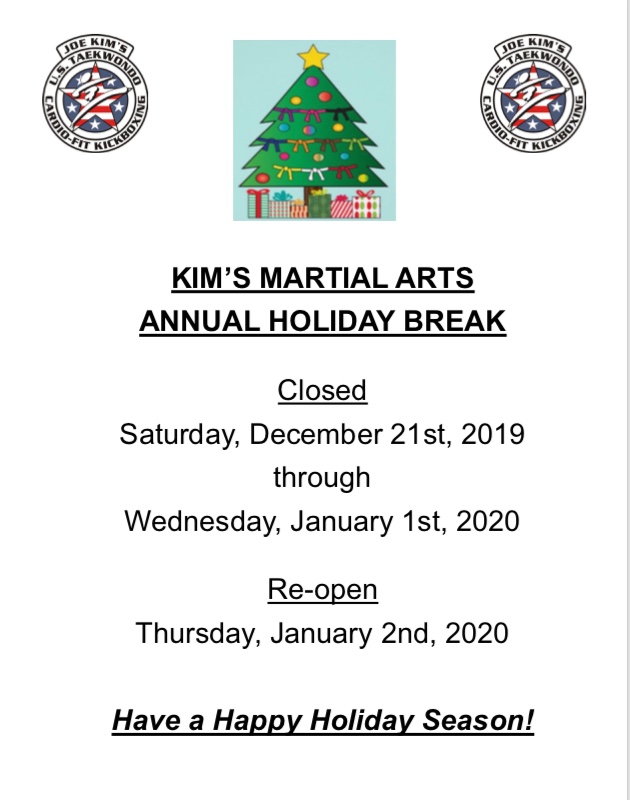 ​Annual Holiday Break